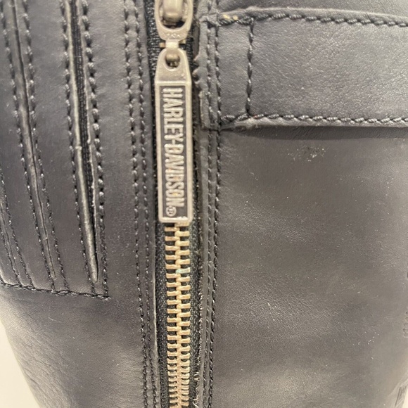 Harley Davidson Motorcycle Riding Boots Womens Size 9.5 Black Leather Buckle Zip - Picture 10 of 16
